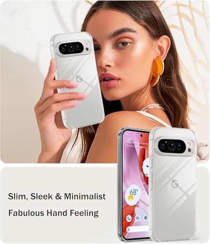 Image of REALCASE Silicone Google Pixel 9 5G Back Cover Case, Scratch Resistant Protective Crystal Clear Transparent Shock Proof Bumper Back Cover Case for Google Pixel 9 5G