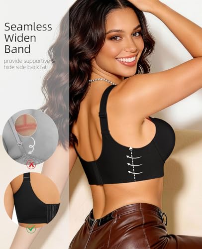Image of Upushall Padded Push Up Bra Add 2 Cups Longline T Shirt Everyday | Plunge Bras for Women Underwire Support