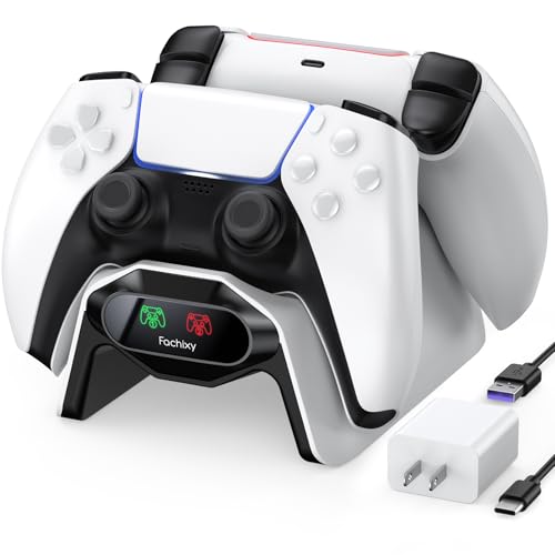 Fachixy PS5 Controller Charger, with 2-Hour Fast Charging chip, PS5 Charging Station with US Power...