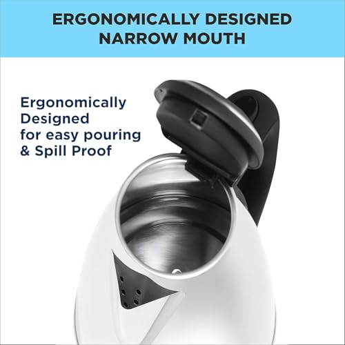 Image of FRESHOME Electric Kettle 1.8 Litre I 3X Protection - Dry Boil, Auto Shut Off, Overheat I 1350 Watt I Super Fast Boiling I Stainless Steel I 360 Power Base I 1 Year Warranty