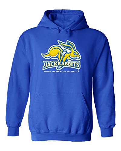 CornBorn South Dakota State Jackrabbits Mens Hoodie - Hooded Fleece SDSU Jackrabbits Primary Logo - Royal Blue - Large