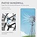 Outvita 8FT Ornamental Windmill, Heavy Duty Durable Metal Weather Vane Garden Decoration Weather Resistant for Garden, Yard, Farm, Seaside (8ft-Gray)