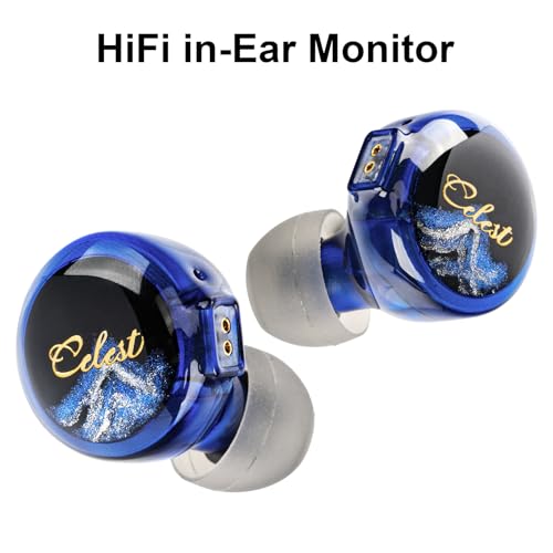 Image of QOA Kinera Celest Pandamon 2.0 in Ear Monitor for Musicians, 3.5mm HiFi Wired Earphone, Enhanced SPD2.0 BA Driver IEM Earphone with Resin Housing, Stainless Steel Panel, 2-Pin Detachable Cable(Blue)