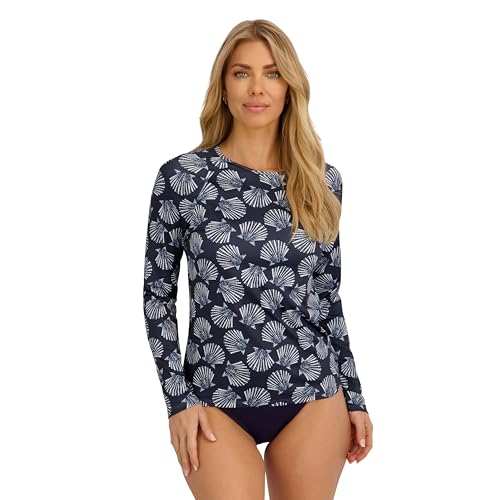 Image of Nautica Women's Long Sleeve Rashguard - Quick-Dry, UPF Protection, Swim Shirt, Pool, Beach, Hiking, Yoga, Volleyball