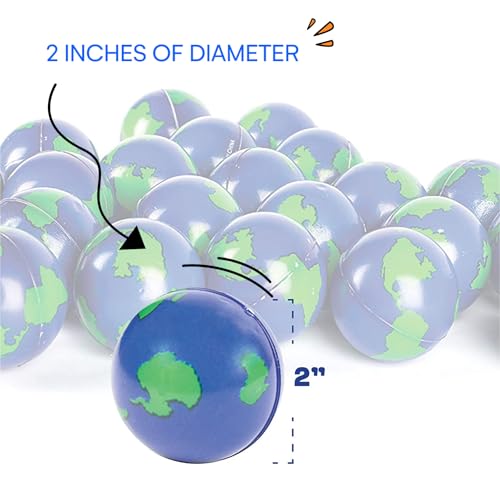 Neliblu-2-Earth-Stress-Balls-2-Dozens-Globe-Squeeze-Ball-for-Stress-Relief-Muscle-Relaxation-Therapy-24-World-Stress-Balls-Earth-Day-Gifts-and-Accessories-Promote-Environmental-Awareness