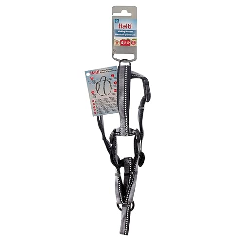 Arnés para caminar HALTI - Arnés Anti tirones Ligero para Perros con Asa, Reflectante y Ajustable, ideal para Adiestramiento Canino. Apto para Cachorros y Perros Pequeños (Talla S, Negro) - imagen 2