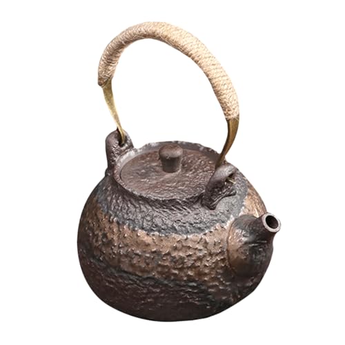 Mipcase Tetera de Cerámica Vintage Asa para Uso Doméstico Teapot Retro para Decoración de Hogar y Oficina