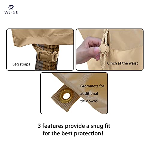 Wj-X3 Round Patio Furniture Cover, 72" D X 31" H, Waterproof, Uv Resistant, Anti-Fading Outdoor Cover For Round Dining Table And Chairs Set, Beige #TOP3