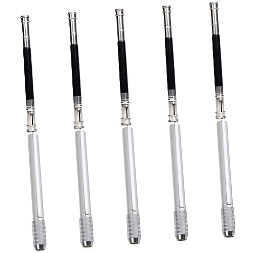 NUOBESTY 10Pcs Metal Pencil Extenders for Artists - Dual-Headed Silver & Black Pencil Lengtheners, Comfortable Grip, Fits All, Art Supplies