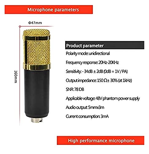 Kondensatormikrofon-Bundle Mit Live-Soundkarte, Bm-800-Mikrofon-Kit Mit Verstellbarem Mikrofonarm-Ständer Schreibtisch… – Bild 7