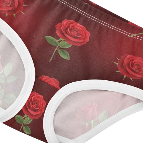 Cotton Girls Underwear Toddlers Red Floral Green Leaves Prints Panties for Girl Aesthetic Briefs Underpants 2t4