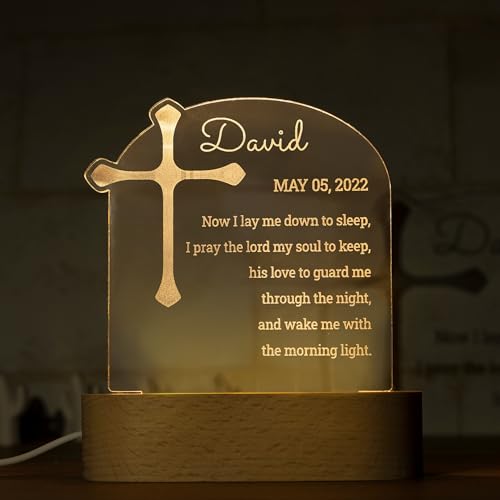 Baptism Gifts for Girls and Boys, Personalized Night Light with