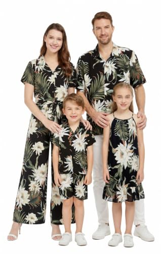 Image of Family Matching Hawaiian Clothes, Wispy Cereus Black