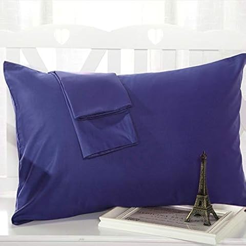 Sonia Moer Set of 2 Premium 50% Cotton 50% Polyester 200 Thread Count Pillow Cases, (Navy) Cover
