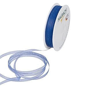 Halbach Seidenbänder Organzaband 5mm Blau 50m