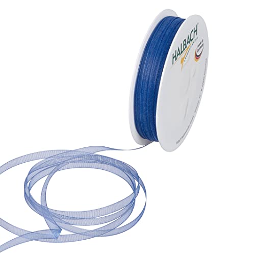 Halbach Seidenbänder Organzaband 5mm Blau 50m