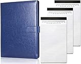 Bundle:Clipboard Folder Padfolio Clipboard(Blue), Writing Portfolio Faux Leather Clipboard with Cover Including Legal Pad with Date on Top,