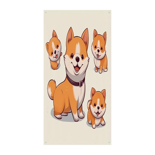 Bannière suspendue Shiba Inu pour entrée - Créez un accueil chaleureux et amusant chez vous