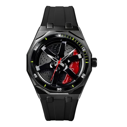 Image of Carlington Nitro Series Analog Watches for Men | Unique Wheel Dial Design | Premium Silicone Strap | Stylish Sports Look | Quartz Movement Wrist Watches for Boys & Men CT-7277