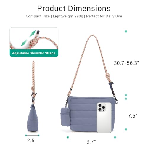 Image of ACUARIO Crossbody Bags for Women - Puffy Tote Bag Purse for Work, Travel, Shoulder Handbag with Small Wallet