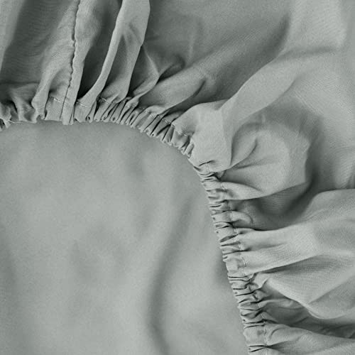 Image of Ghooss Twin XL Size Fitted Sheet,Hotel Quality Bedding Fitted Sheet Deep Pocket up to 14 Inch,Wrinkle and Fade Resistant,1 Piece,Gray