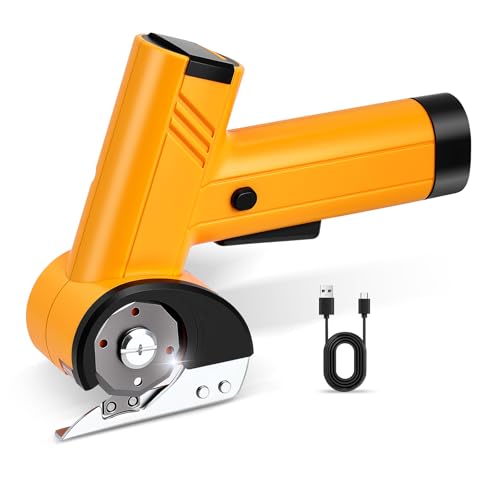 Tijeras Eléctricas , Cortadora De Tijeras Electrica Costura Con Bloqueo De Seguridad E Iluminación, 4 Velocidades, Indicador Digital De Batería, 380 Rpm, Cutter Para Cartón, Cuero, Alfombra, Fieltro