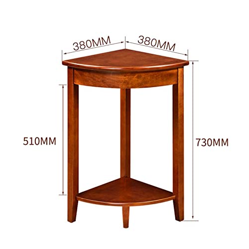Mesa auxiliar triangular de madera para aprovechar rincones sin espacio 3