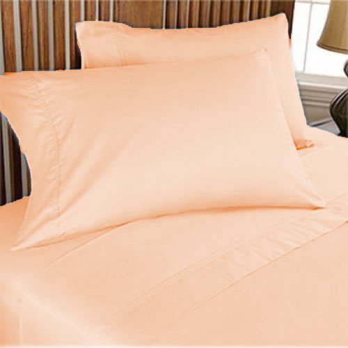 2 piezas de fundas de almohada de algodón egipcio macizo de 600 hilos King 50 x 90 cm y color melocotón