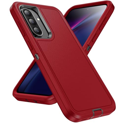 KOBBRAN Samsung Galaxy A17 5G �P�[�X Galaxy A17 5G �P�[�X 3 in 1 �~���^���[�O���[�h �ی�P�[�X �J�o�[ �V���R�� ���ϋv ��� �ϏՌ� Galaxy A17 5G �X�}�z�P�[�X (���b�h+�u���b�N)