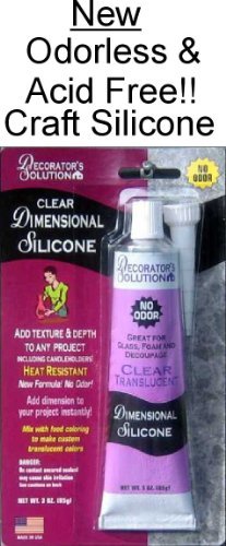 The Best Available Silicone for Crafts and Card Making. Clear Dimensional Craft Silicone Adhesive Glue Large 3 Oz (85g) Tube with Nozzel (Acid Free & Odorless)