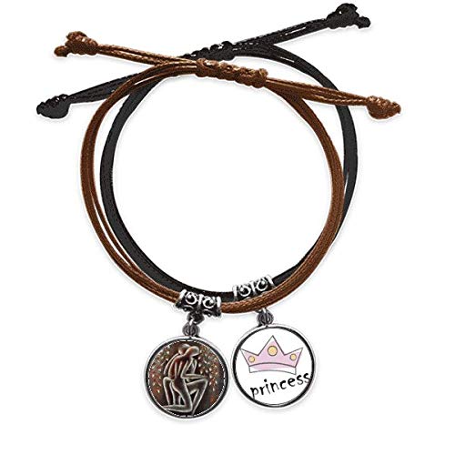 Pulsera de cuerda cuero personajes modernos estilo princesa ideal para regalar