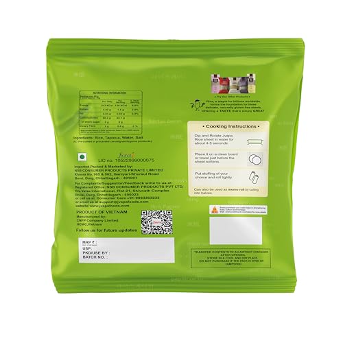 Image of Jvapa Rice Paper Sheet - 400Gms (Gỏi cuốn) | Round | 22 cm | Gluten-Free | Perfect for Salad roll, Summer roll, Fresh spring roll
