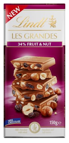 Lindt Les Grandes Milk Chocolate Fruit & Nut Bar 150g