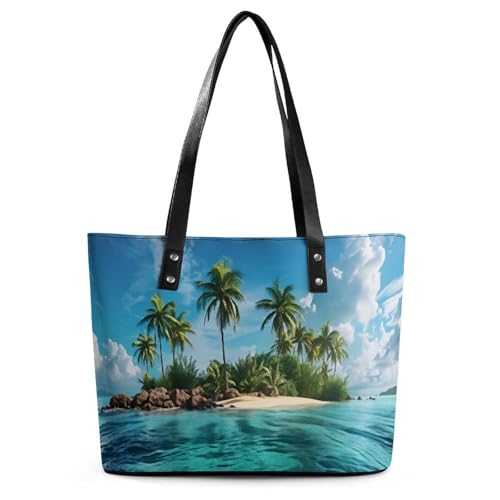 Bolso tote de cuero suave con gran capacidad y cierre miniatura 1