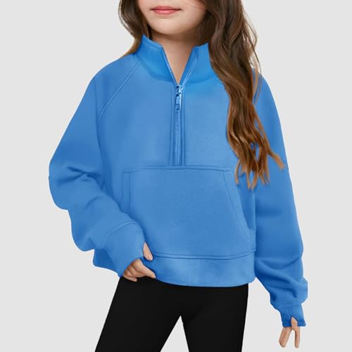 Clothes Winter Half Zip Up Long Sleeve Sweatshirts Trendy With Thumb Hole Clothes Pullover Fall Casual Blouses2