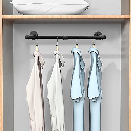 Jeasor Industrial Iron Pipe Clothes Hanging Bar Diy Wall-Mounted Garment Rack Heavy Duty Clothing Rack For Bedroom, Laundry Room, Closet Storage #TOP4