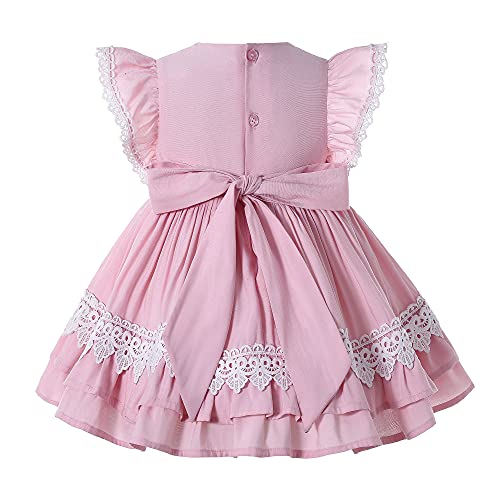 Pettigirl Baby Girls Summer Cute Pink Lace Casual Layer Soft Outfit Clothing Newborn Infant Wedding Party Dresses #TOP1