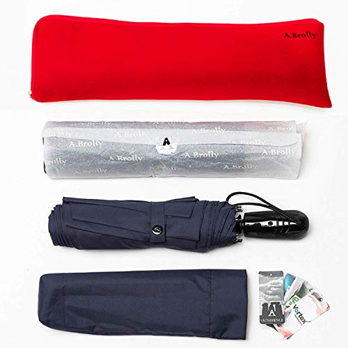 Stonehenge Large Travel Umbrella - Big 54 Inch Double Vented Folding Umbrella W/Auto Open And Close Button (Gray) #TOP6