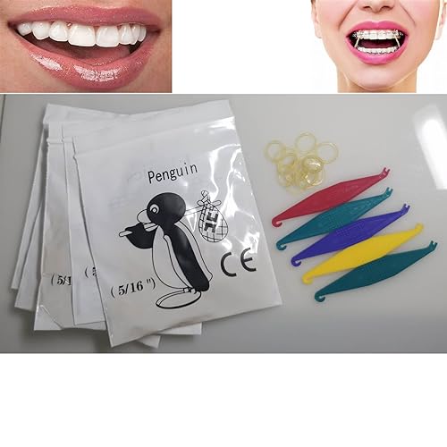 500 Pcs Amber Elastic Rubber Bands Braces 5/16 Medium Force 3.5oz Dental Orthodontic Latex Bands Dentist Great for Dreadlocks, Braids, Top Knots Free Placers