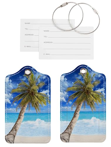 Chelmon 2 Pack Cute PU Leather Tags