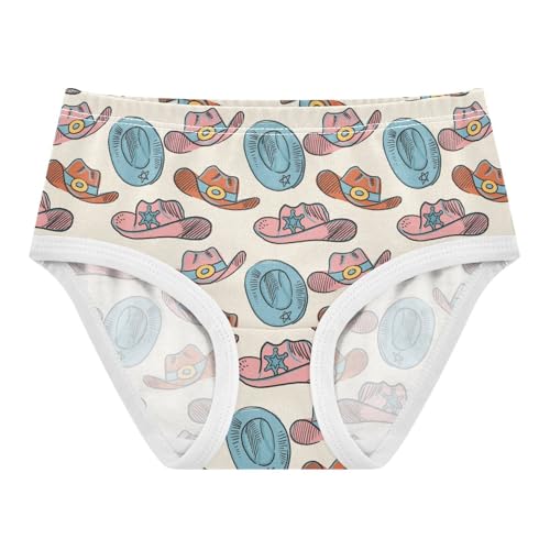 Little Girl Underwear Toddler Panties Kids Undies Western Cowboy Hats Soft Cotton Briefs 2T-8Y