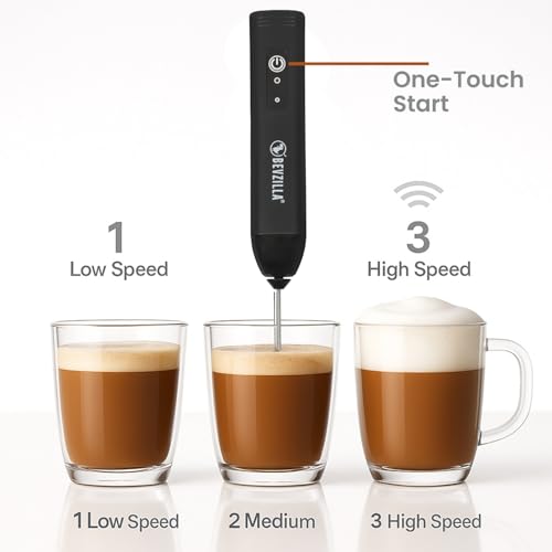 Image of Bevzilla Pack of 2 Rechargeable Electric Coffee Frother | 3-Speed with Type-C Fast Charging | One-Touch Operation for Coffee, Matcha & Milkshakes