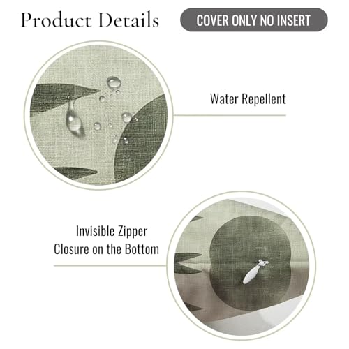 Coussin extérieur imperméable 50x50 vert sauge déperlant avec fermeture éclair invisible