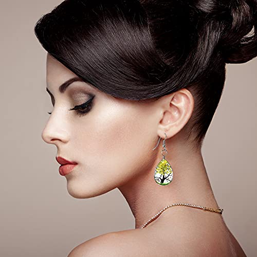 Junkin 12 Pieces Dried Flower Tree Pendant Mixed Colors Transparent Resin Charms Water Drop Glass Beads Lacework Pressed Flower Charms For Necklace Making Jewelry Diy Craft, 0.7 X 1 X 0.3 Inch #TOP4