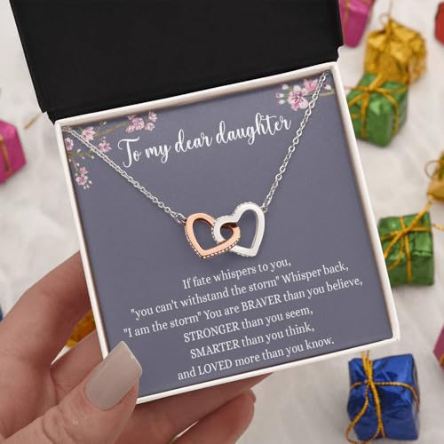 To My Daughter Gift Necklace From Dad or Mom - Badass Daughter Jewelry With Heartfelt Message & Elegant Box2
