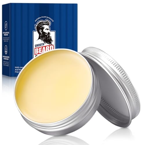 50g Bartbalsam für Herren, Bartbalm für Männer,Bartcreme & Gesichtscreme, Beruhigende Bartpflege für Herren, Erweicht, Glättet & Stärkt den Bartwuchs