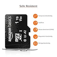 Amazon Basics microSDXC-Speicherkarte mit Adapter in voller Größe, A2, U3, Lesegeschwindigkeit bis zu 100 MB/s, 1 TB, Schwarz – Ansicht 4