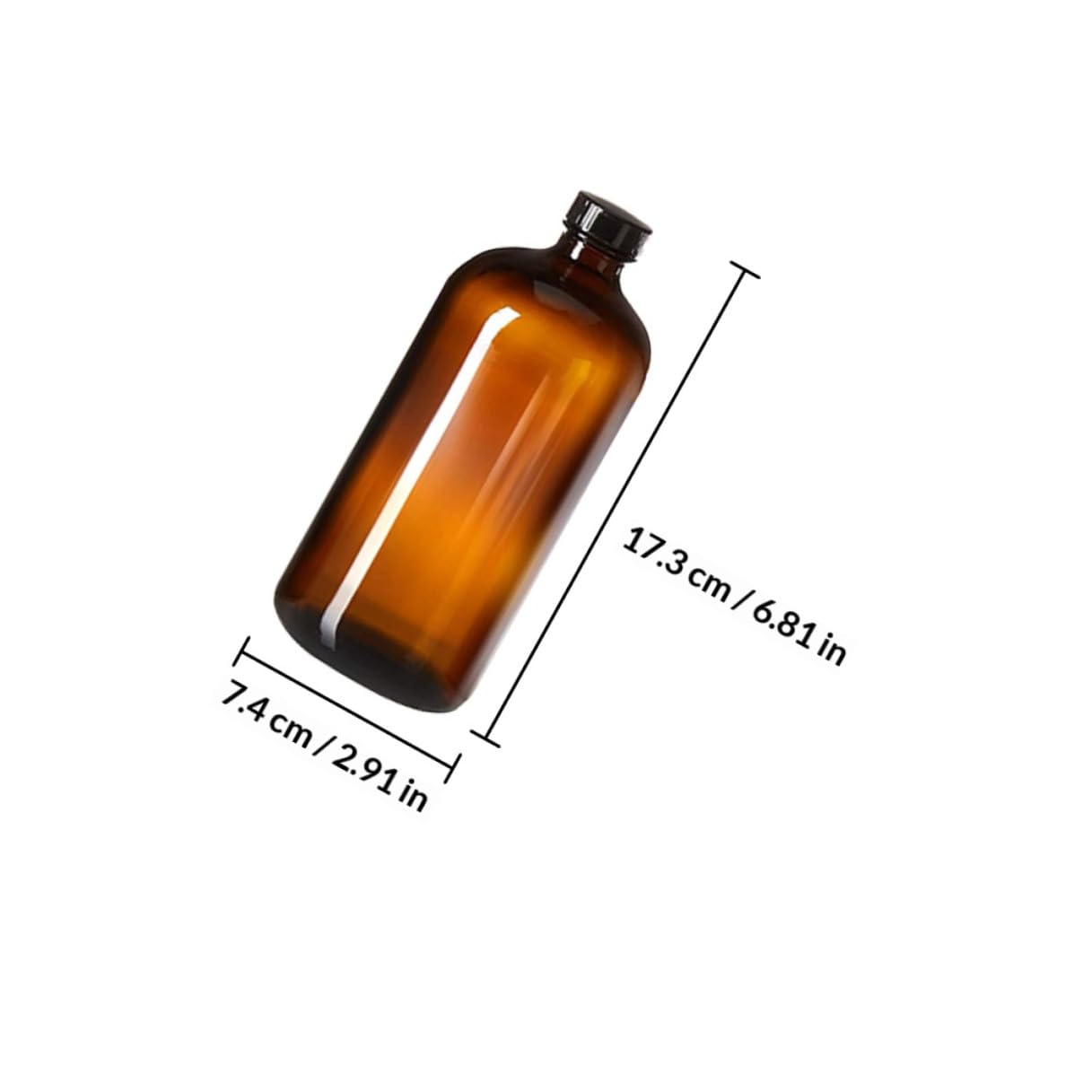 SECFOU Flaconi di Reagente in Vetro Marrone da 500 Ml con Imbuto, Bottiglie per Campionamento di Liquidi a Bocca Stretta, Resistenti a Rottura e Perdite, per Conservazione Colore
