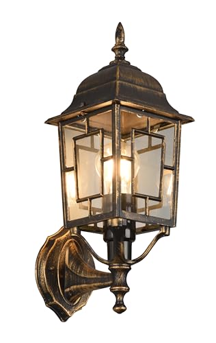 Trio Leuchten Außen Wandleuchte Volturno 205960128, Aluminium Druckguss, Glas klar, exkl. 1x E27, Rostfarbig Antik Trio Leuchten Außen Wandleuchte Volturno 205960128, Aluminium Druckguss, Glas klar, exkl. 1x E27, Rostfarbig Antik