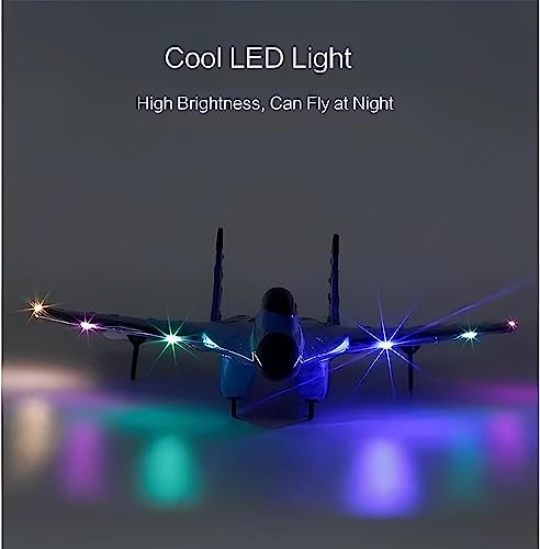 Image of MAXBECK Remote Control Wireless Airplane Toy with Lights, Su-35 Rc Glider 2 Channel 2.4 GHZ Remote Control Planes, Outdoor Foam Rc Aircraft for Hobby Rc Airplanes